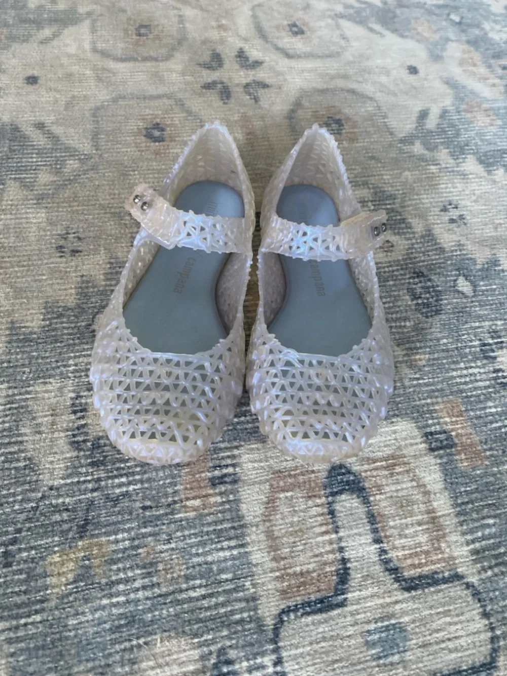 Mini Melissa Girls Iridescent Pearl Jelly Mary Janes